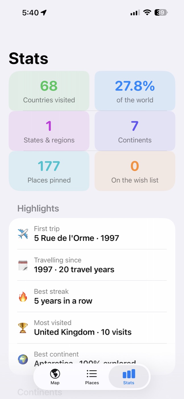 My Travel Footprints app